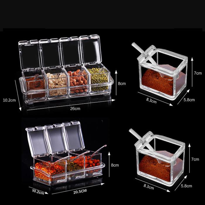 Rak dapur / Rak bumbum / Tempat bumbu Salt pepper tempat bumbu dapur garam merica kaca premium set