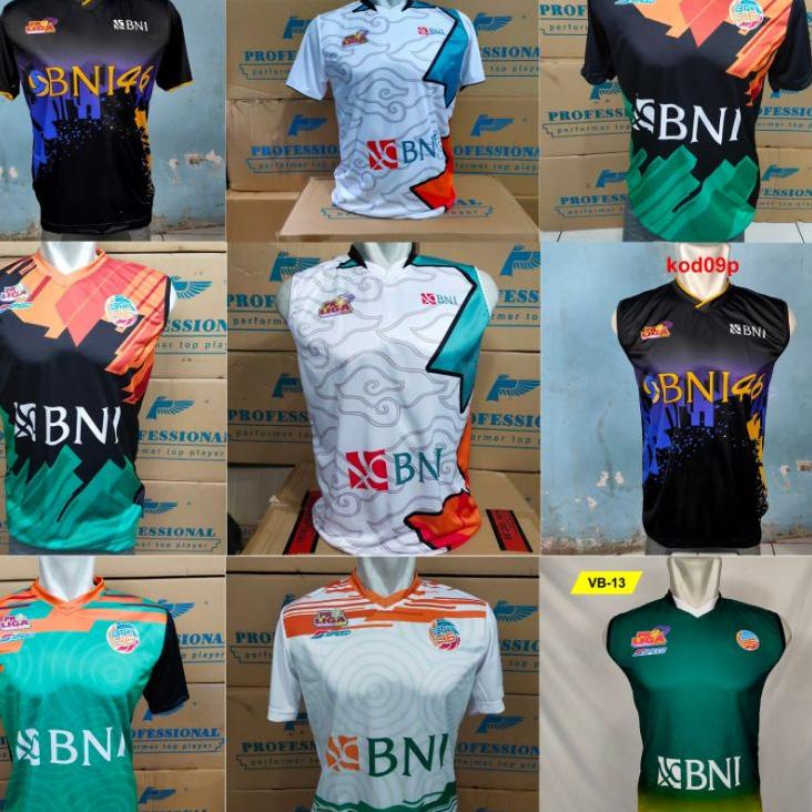 Oke Price.. kaos printing depan sajah voli proliga baju voli proliga BAJU VOLI BNI kaos voli bni baj