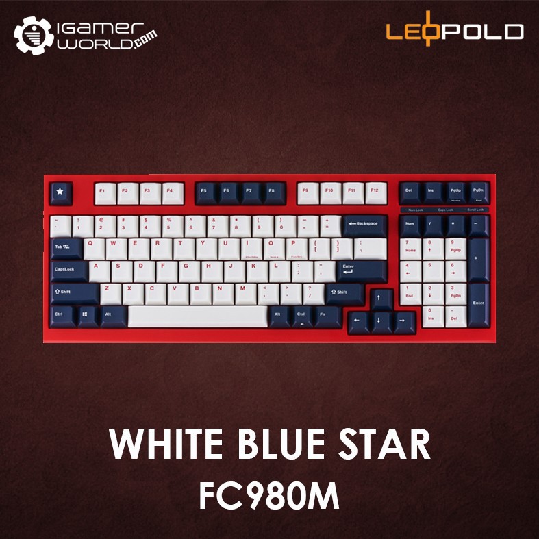 Leopold FC980M White Blue Star Series Mechanical Gaming Keyboard