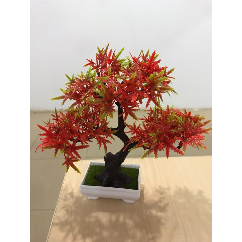 COD/ TM99 POT TANAMAN HIAS DEKORASI RUMAH BUNGA PLASTIK IMPORT P2090-MERAH HIJAU