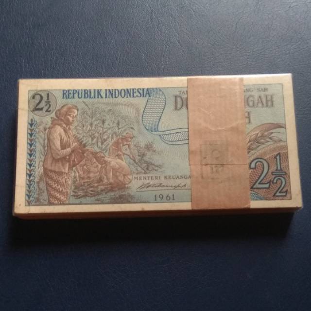 Uang Kuno Lama 1 Gepok 2 1/2 Rupiah Tahun 1961 Urut Full