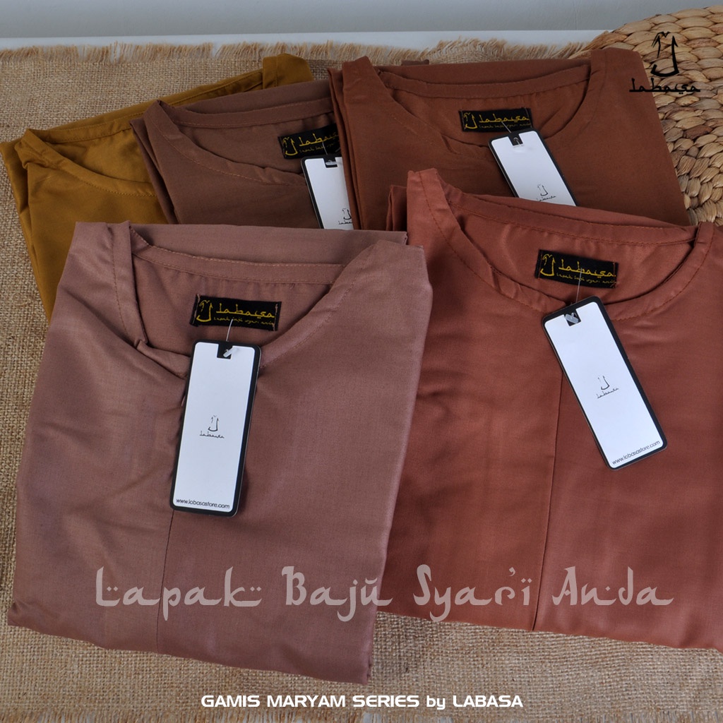 Gamis Toyobo Polos Basic Maryam Series LD 100 cm - Size M - LABASA ORI | Bisa COD