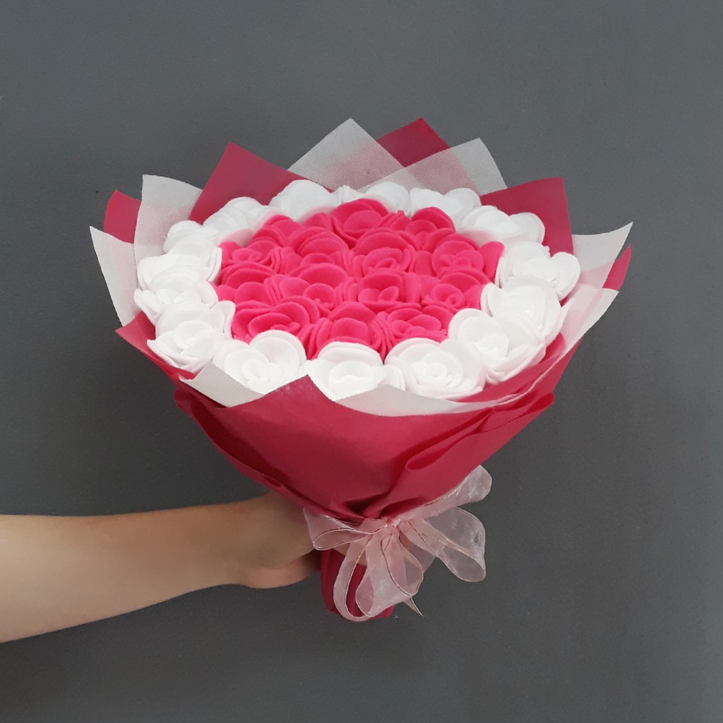 Buket Bunga Flanel Kado Valentine Wisuda Ulang Tahun Anniversary Shopee Indonesia
