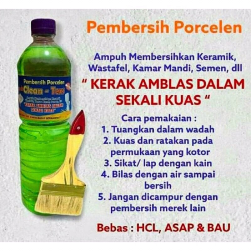 CLEAN TEXS PEMBERSIH KERAK KAMAR MANDI 1500ml/1,5L dan 1000ml/1L