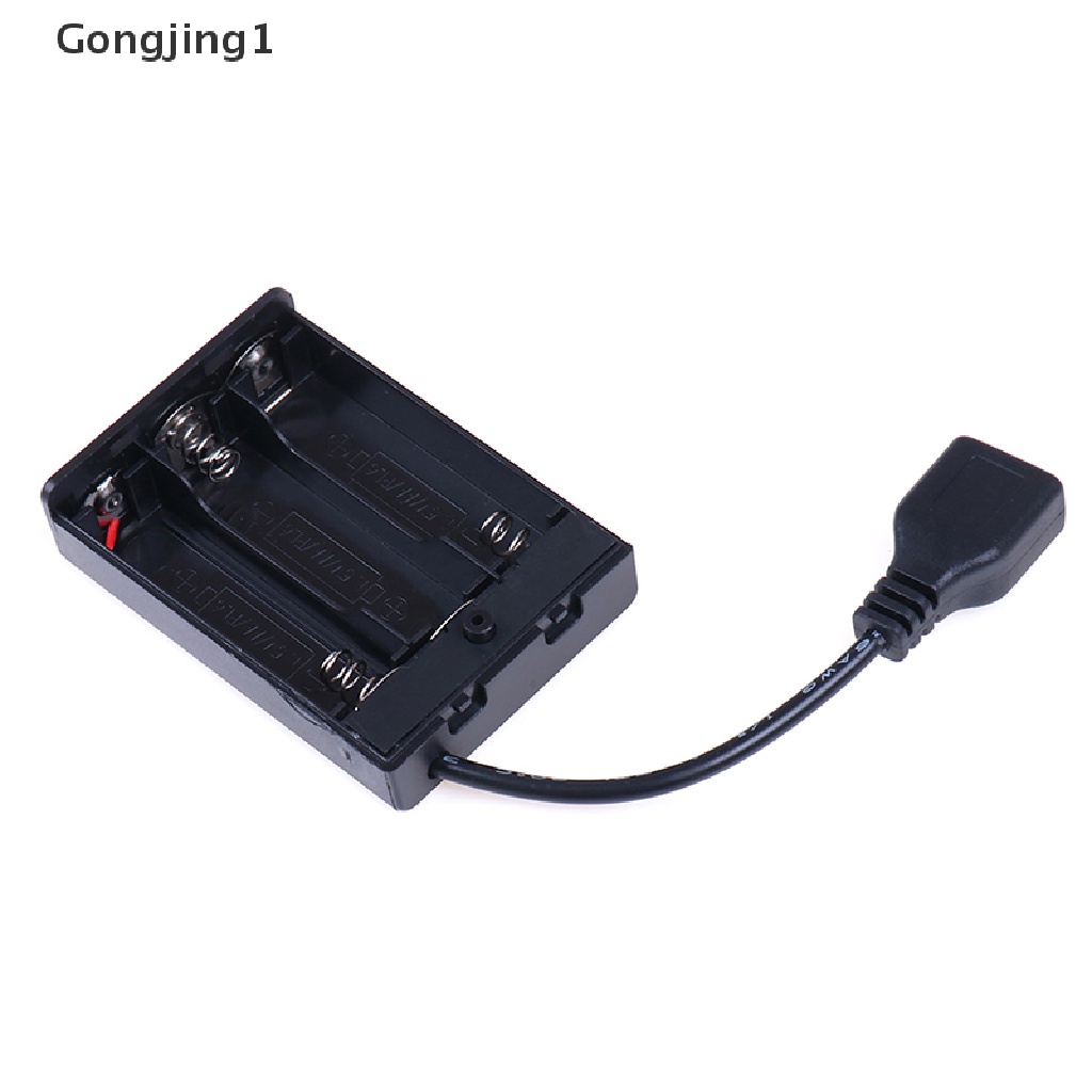 Gongjing1 Kotak Baterai 3xa Dengan port usb Untuk Lampu led