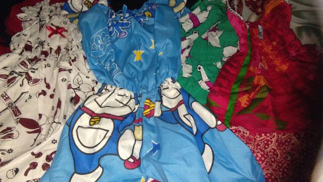 Dress Anak Batik Tanpa Lengan Bahan Katun, Smock Dada, Lucu, Harga Murah, Grosir Batik