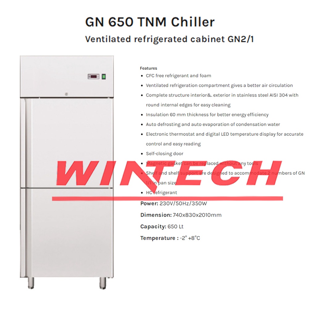 GN 650 TNM UPRIGHT CHILLER - KABINET PENDINGIN - MASTERCOOL