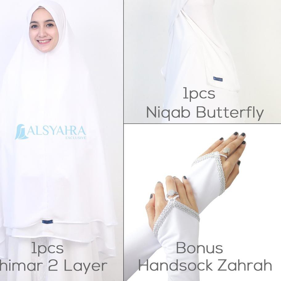UCK Set Khimar Niqab Butterfly Walimah Sifon Premium Alsyahra Exclusive .
