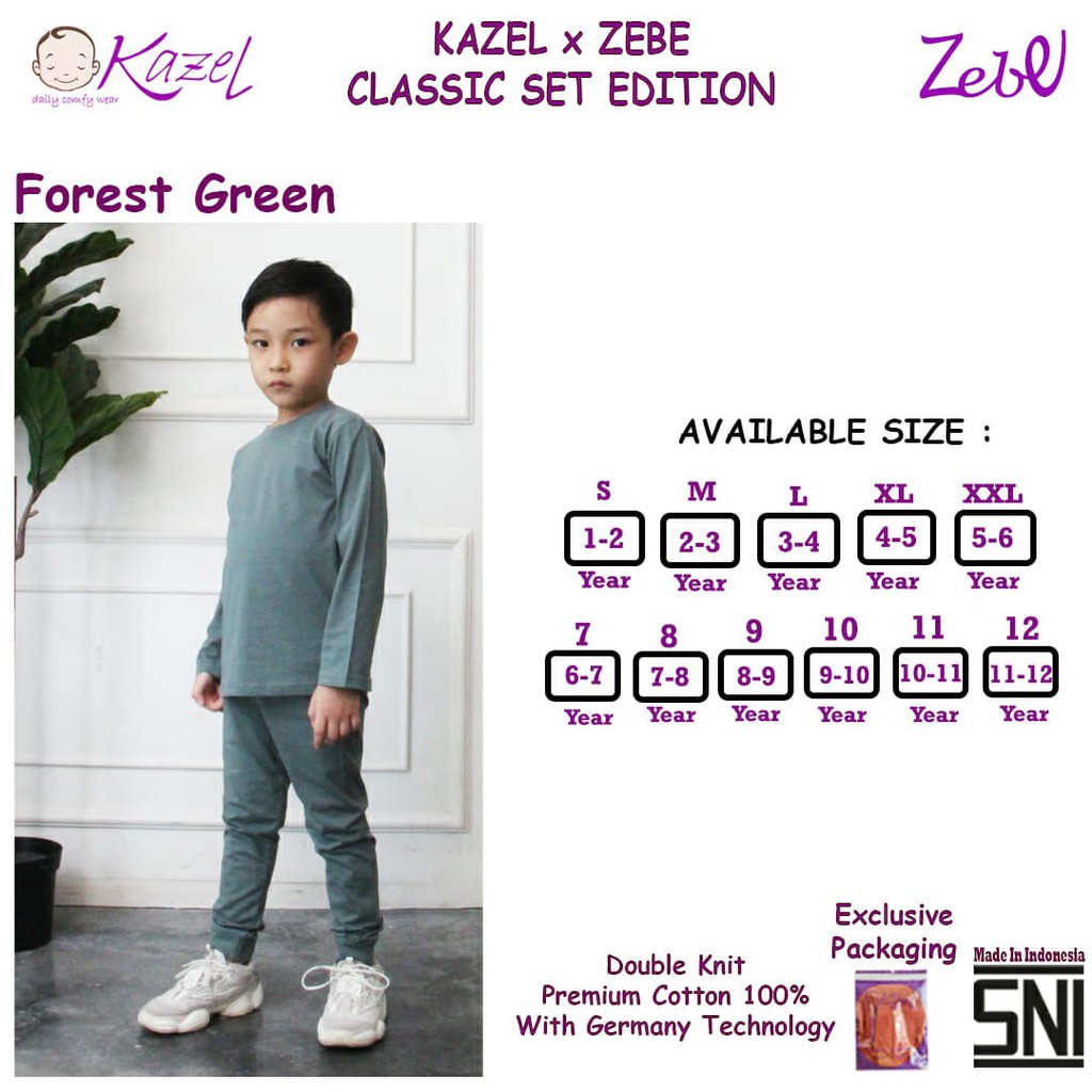 MURAH LEBAY Kazel x Zebe Classic Setelan piyama Playset Longpants BAJU ANAK / bayi Boy - Girl  1-12 Thn Part 1