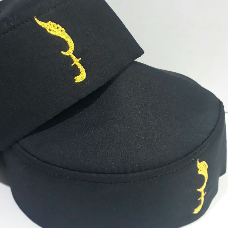 Kopiah bulat/kopiah kujang siliwangi/songkok kujang bordir hitam