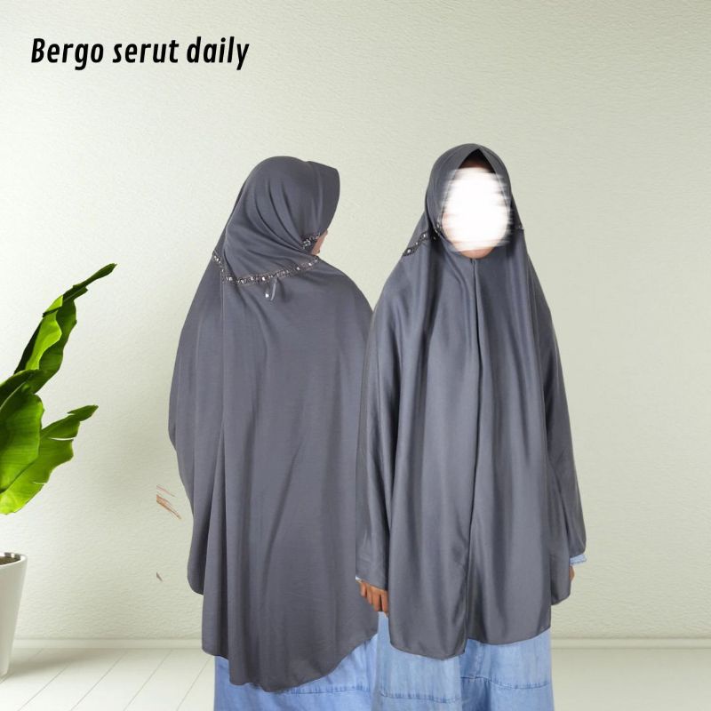 BERGO SERUT DAILY KAOS JUMBO MURAH KHIMAR INSTAN PED ANTEM DAILY KAOS ADEM / JILBAB SERUT KAOS JUMBO