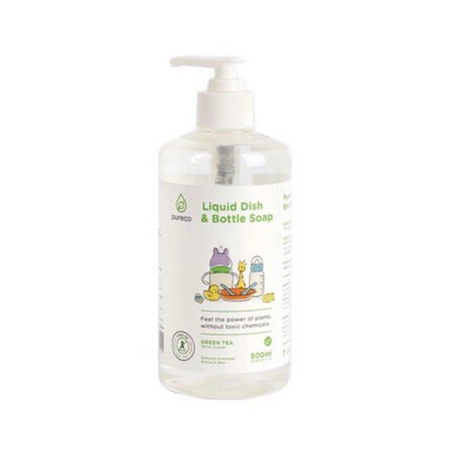 Pureco Liquid Dish and Bottle Soap 500ml - Sabun Cuci Botol Bayi Traveling Size Home Size