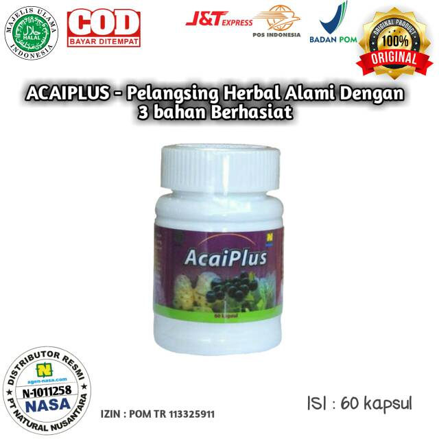 ACAIPLUS suplemen obat herbal Nasa Natural nusantara Pelangsing Alami bpom tanpa Efek Samping