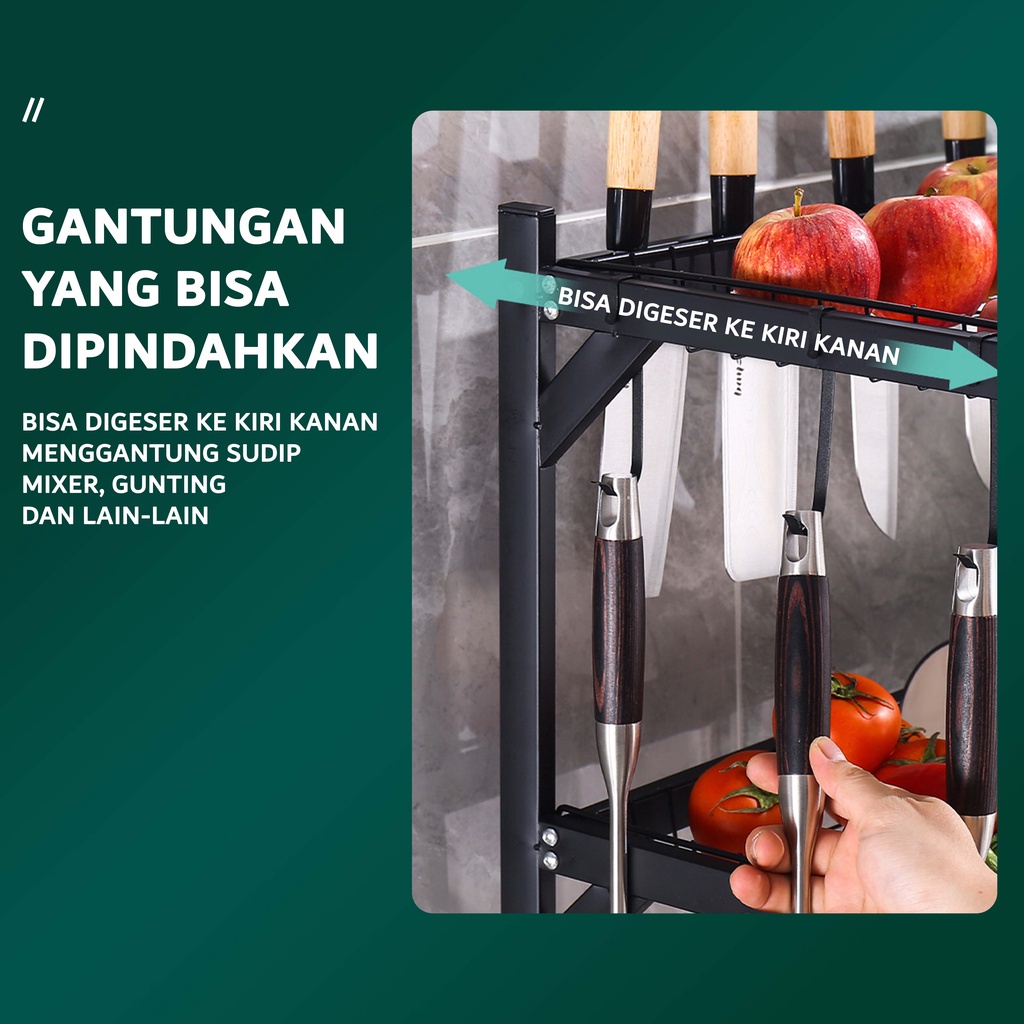 Rak Piring Wastafel Stainless steel Rak dapur Kokoh Kuat Rak Cuci Piring Wastafel Dengan Aksesoris