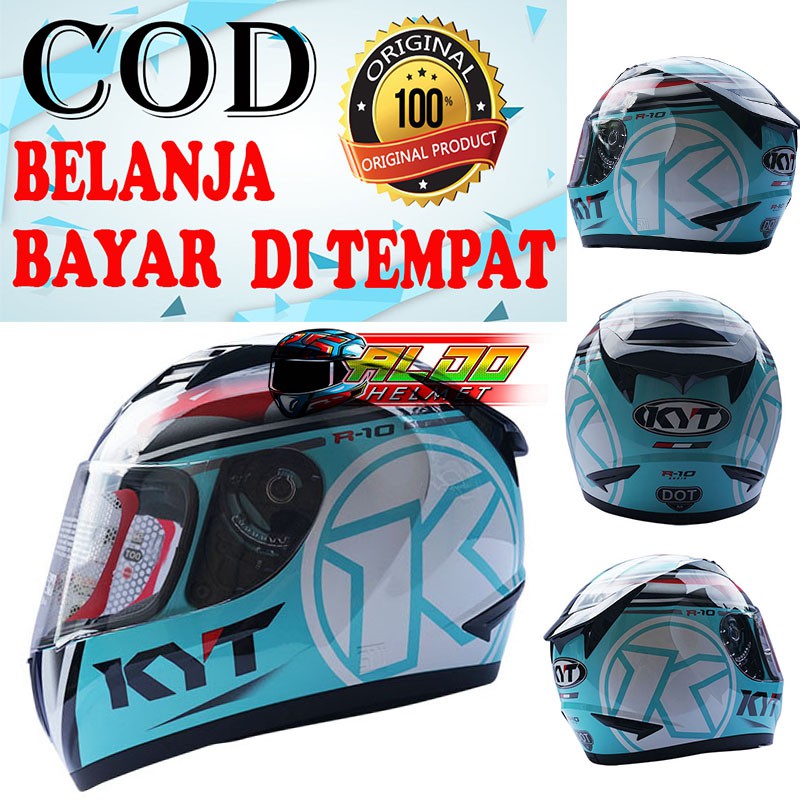 Helm Kyt Full Face R10 Aqua Cheap Online Shopping