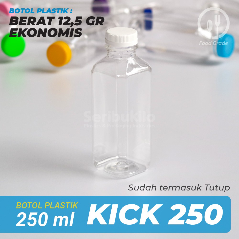 Botol Kick 250 ml / 12,5 Gram / Botol Kick Square 250 ml - GOSEND &amp; GRAB