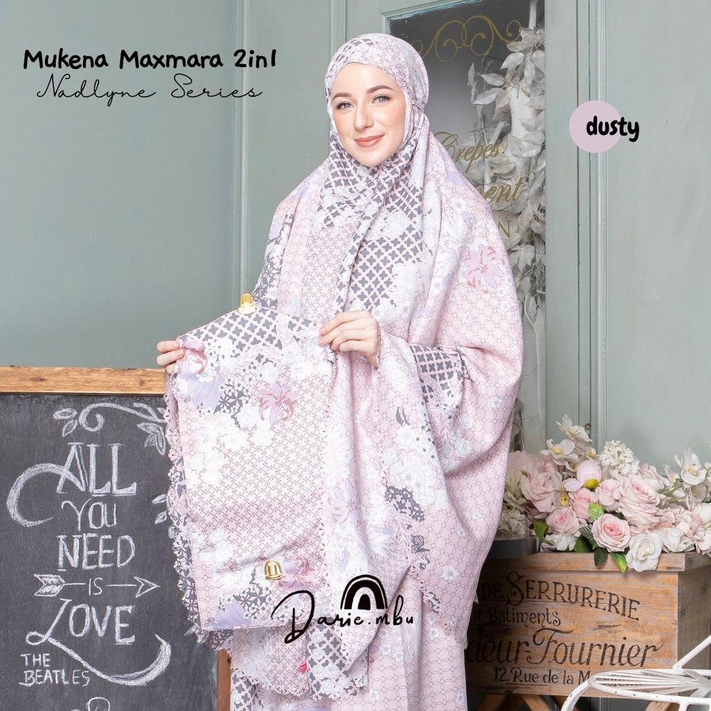 Mukena Dewasa Maxmara Luxury 2in1 Printing Premiun Laser Cut Mewah Tas Sajadah