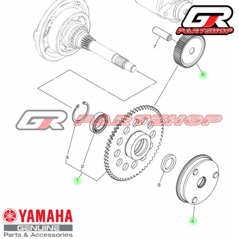 paket gir stater set nmax original yamaha gigi gear idle idel one way ori ygp