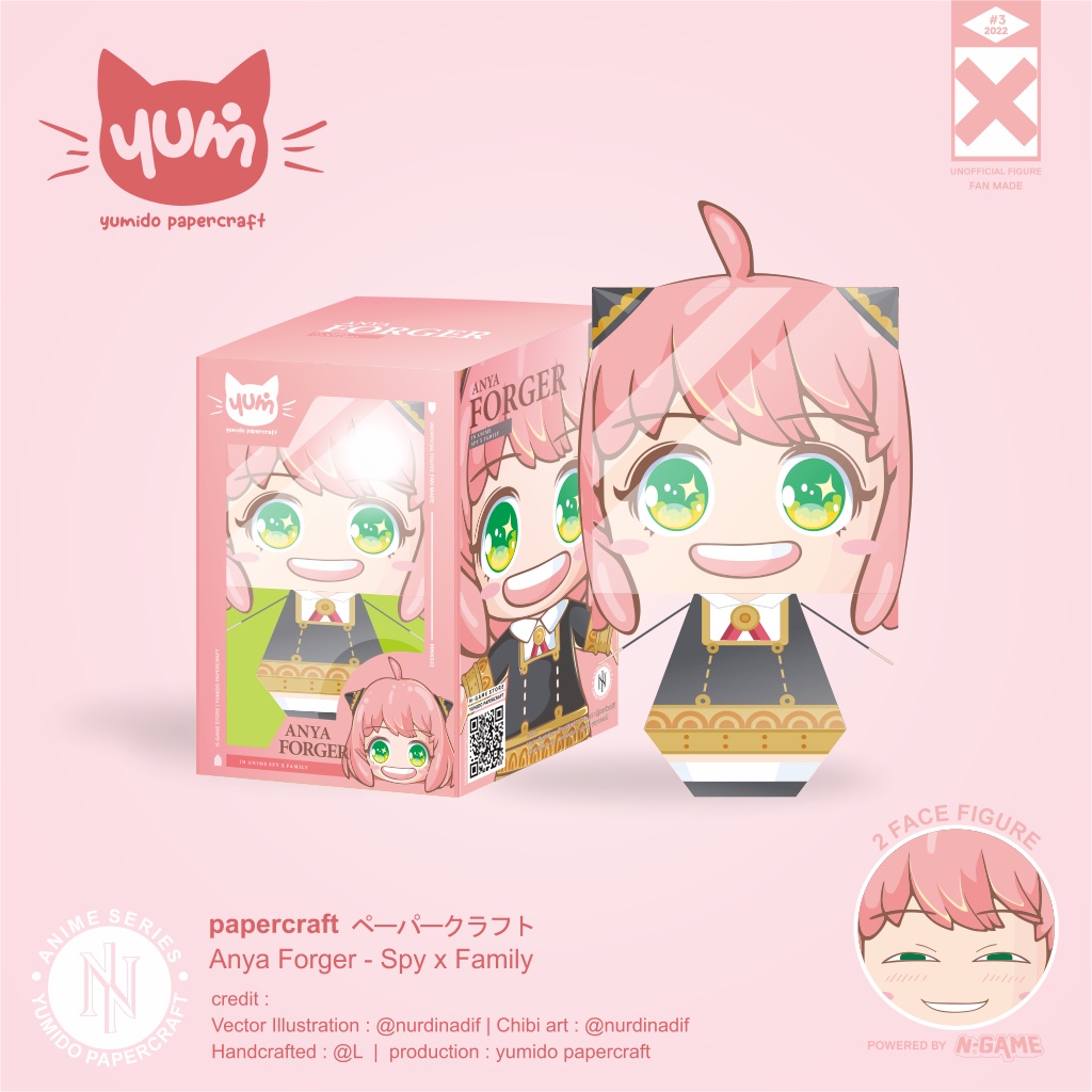 Jual Action Figure Paper Craft Edisi Spy X Family Anya Yor Loid