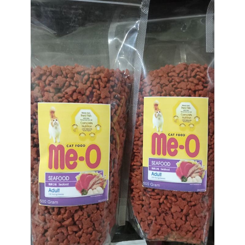 MeO Seafood 500gr Catfood Makanan Kucing Repack Murah
