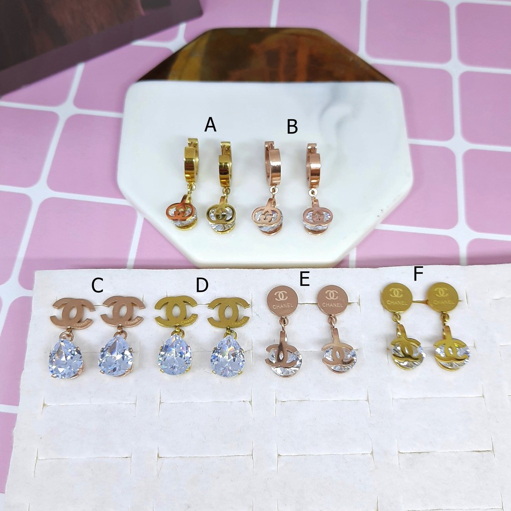 Anting Titanium Jepit Korea Brand Kdrama Rose Gold - BE371