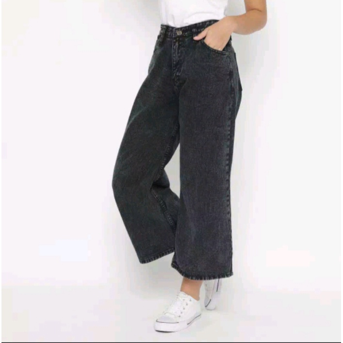 JANETA CELANA JEANS WANITA CELANA KULOT BOYFRIEND JINS WANITA SNOW BLACK / SNOW BLUE KEKINIAN GBM