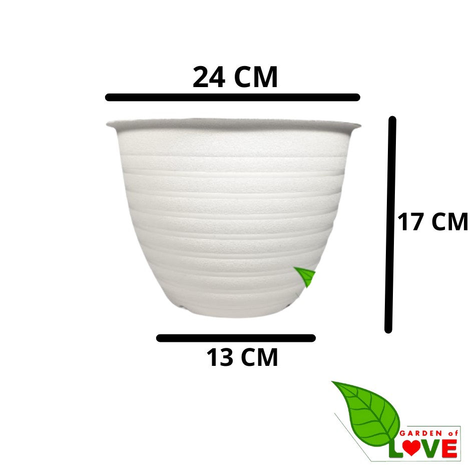 Pot Super Tawon 24 Cm Pot Tawon Putih Merah Bata 24CM Vas Bunga Bkn Pot Tawon Pirus 18 21 24 27 30 - Pot Tawon 24