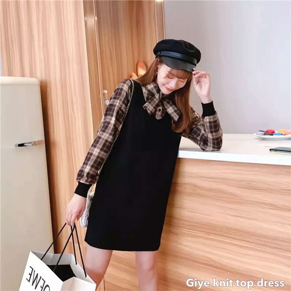 Giye knit top dress -Thejanclothes
