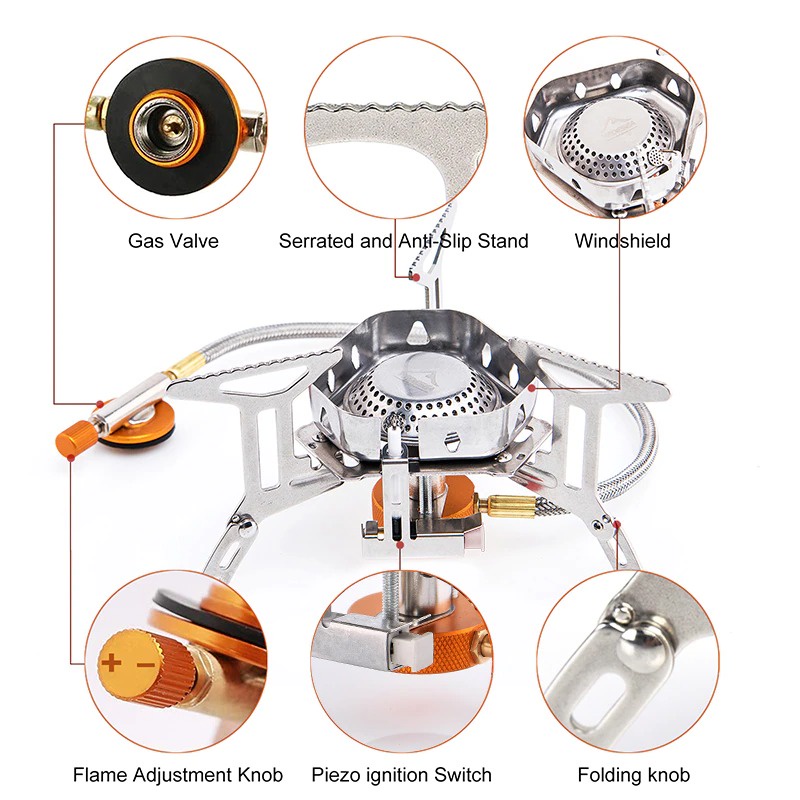 Widesea WSS-207 Windproof Foldable Camping Stove with Adapter -KOMPOR CAMPING ANTI ANGIN