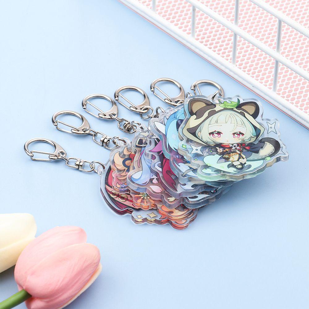 Solighter Genshin Impact Keychain Lucu Cosplay Liontin Aksesoris Fashion Perhiasan Japan Anime Gantungan Kunci Mobil