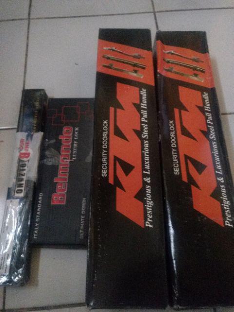 Paket Handle Pintu Stainless 45cm Maroon / Coklat / Full Stainless 2set + Body Pelor Belmondo
