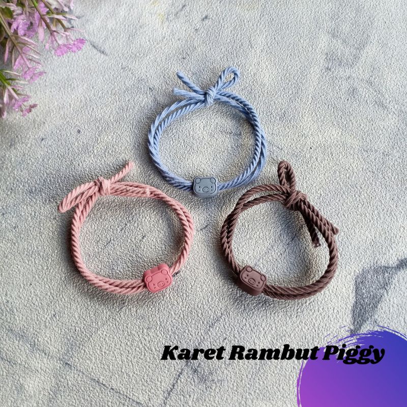 Ikat Rambut Piggy / Karet Rambut Anak / Karet Rambut Hitam / Karet Murah / Ikat Rambut Bali Murah