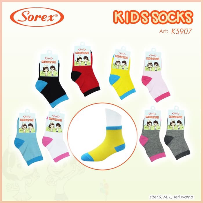 Sorex K5907 Size S | Kaos Kaki Anak Perempuan / Laki-laki KSW