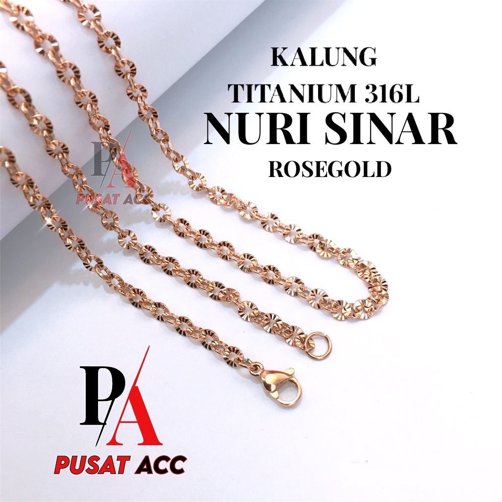 Rantai Kalung MCI Titanium 316L Premium Stainless Anti Karat Pria Wanita [KALUNG ROSEGOLD]