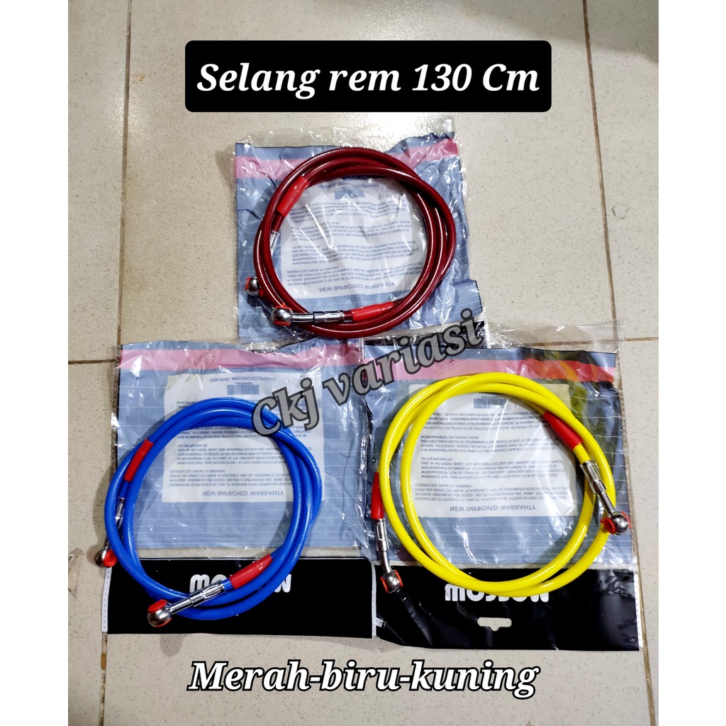 Selang Rem Variasi Panjang 130 Cm untuk motor custom klx motor cross yg shock depan tinggi C1151