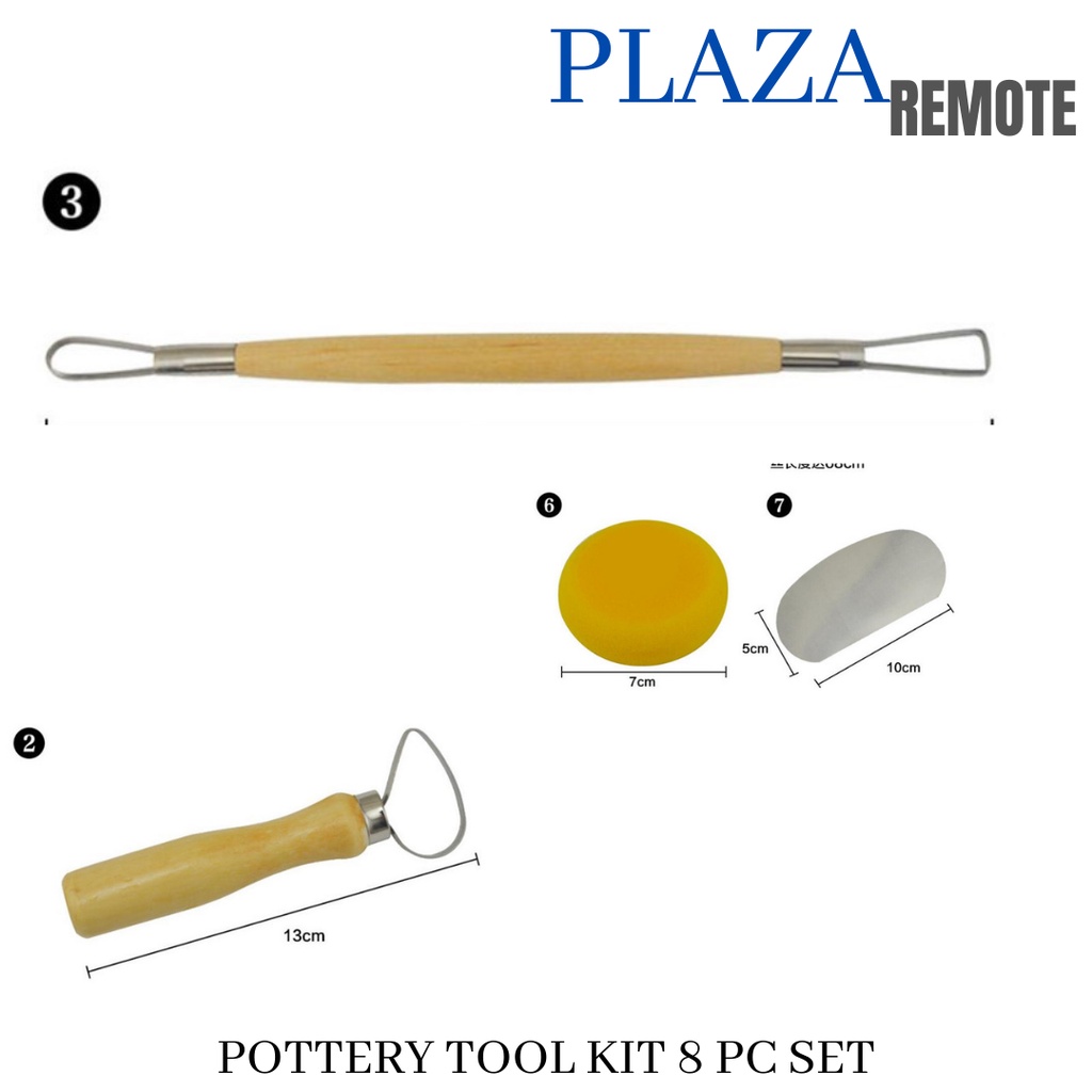 8Pcs Pottery Clay Tool Set Pottery Ukiran Kayu Tembikar Tanah Liat