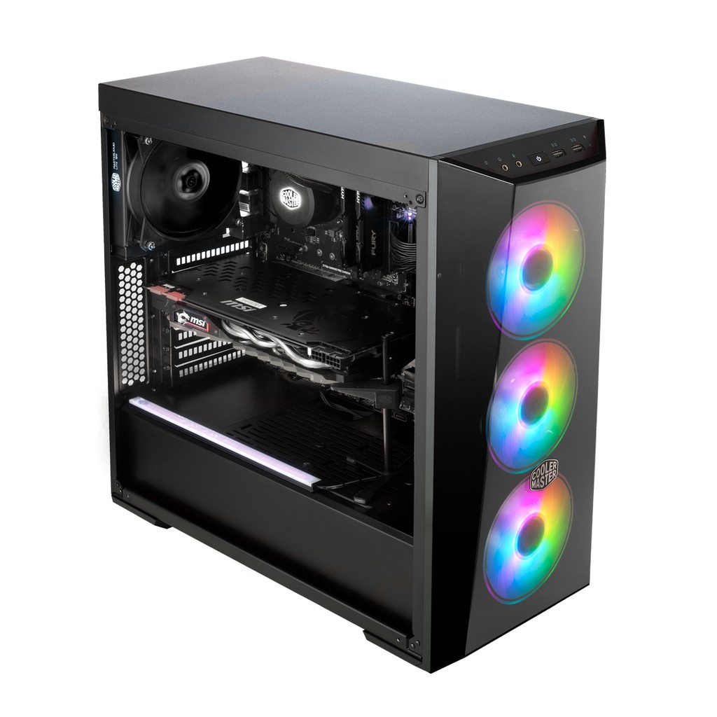 Casing Cooler Master MasterBox Lite 5 + 3 Fan ARGB Casing PC Gaming