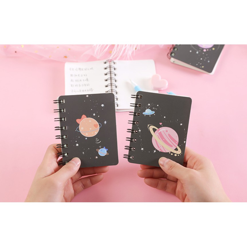 Notebook Gambar GALAXY / Notes Buku Memo Mini Gambar Luar Angkasa Planet Lucu / Buku Mini Imut / Notes Planet Simple