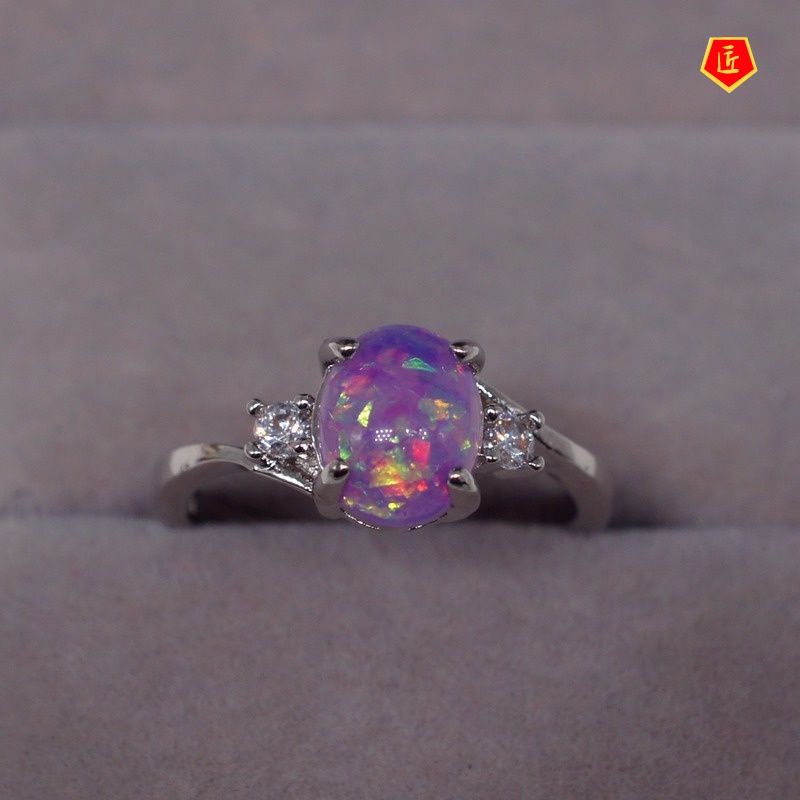 [Ready Stock]Fashion Opal Ring Female Simple Personality