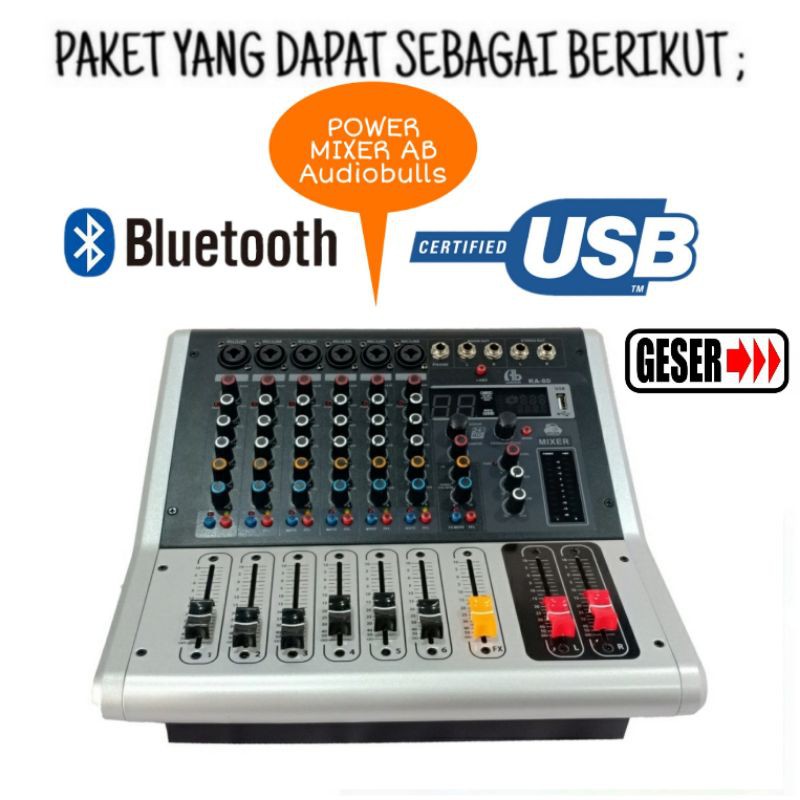 Paket Cafe Dan Restoran Upgrade Mixer Power bluetooth Speaker 4 titik