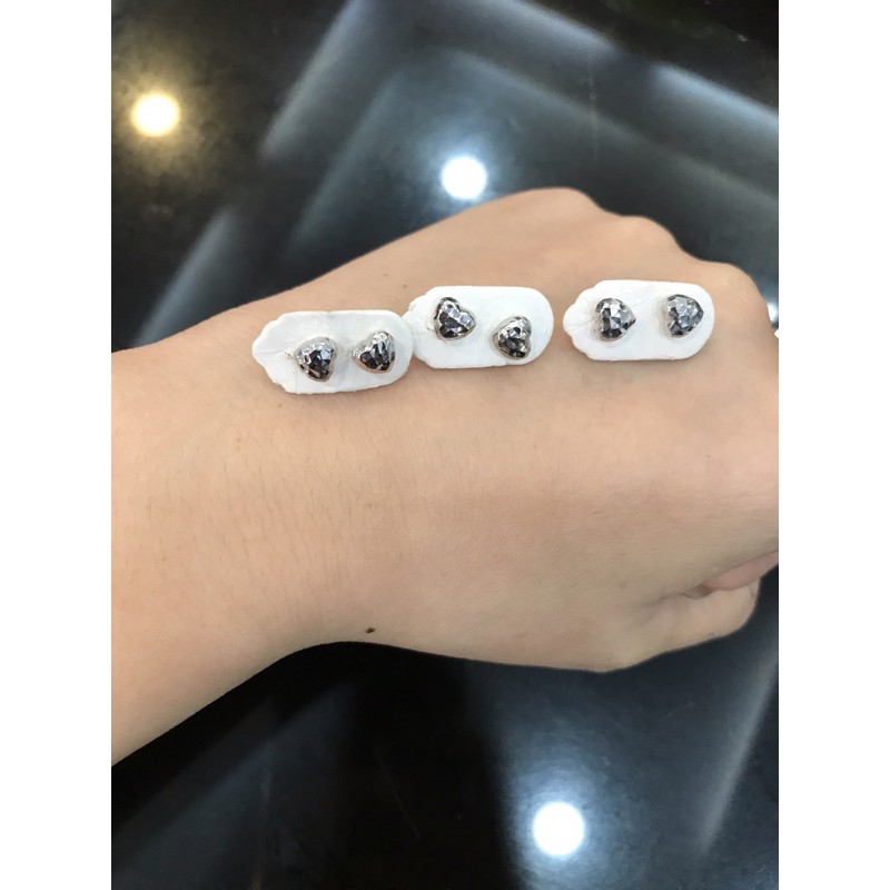 Giwang love ukir emas putih asli kadar 375