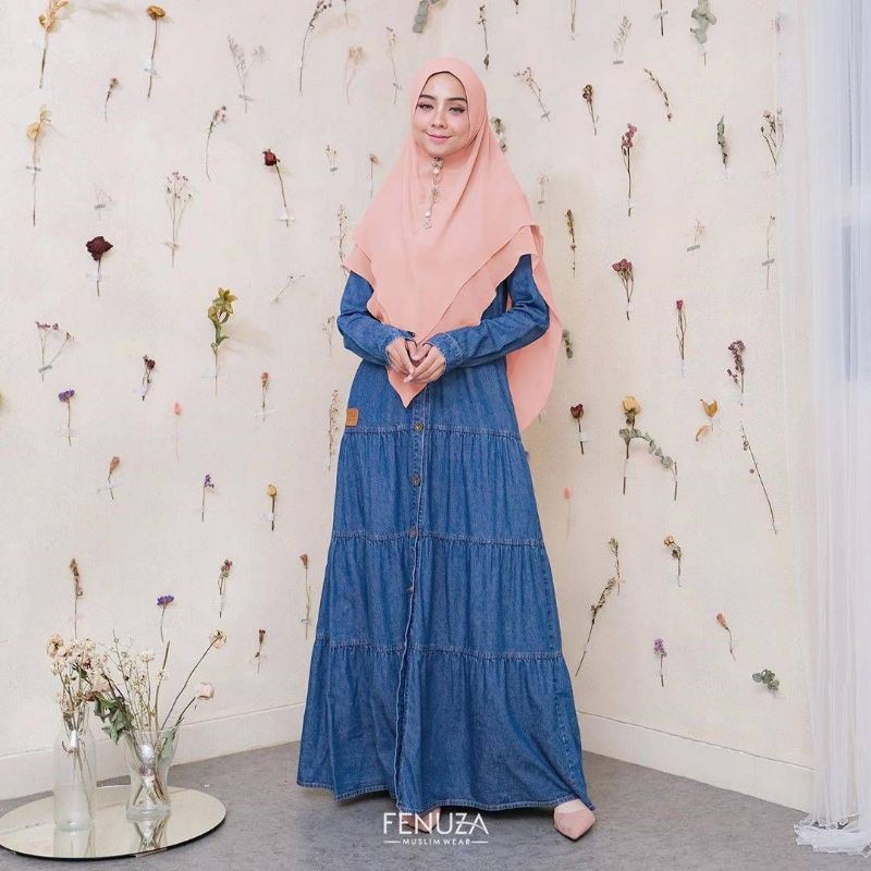 Fenuza gamis polos velove dress