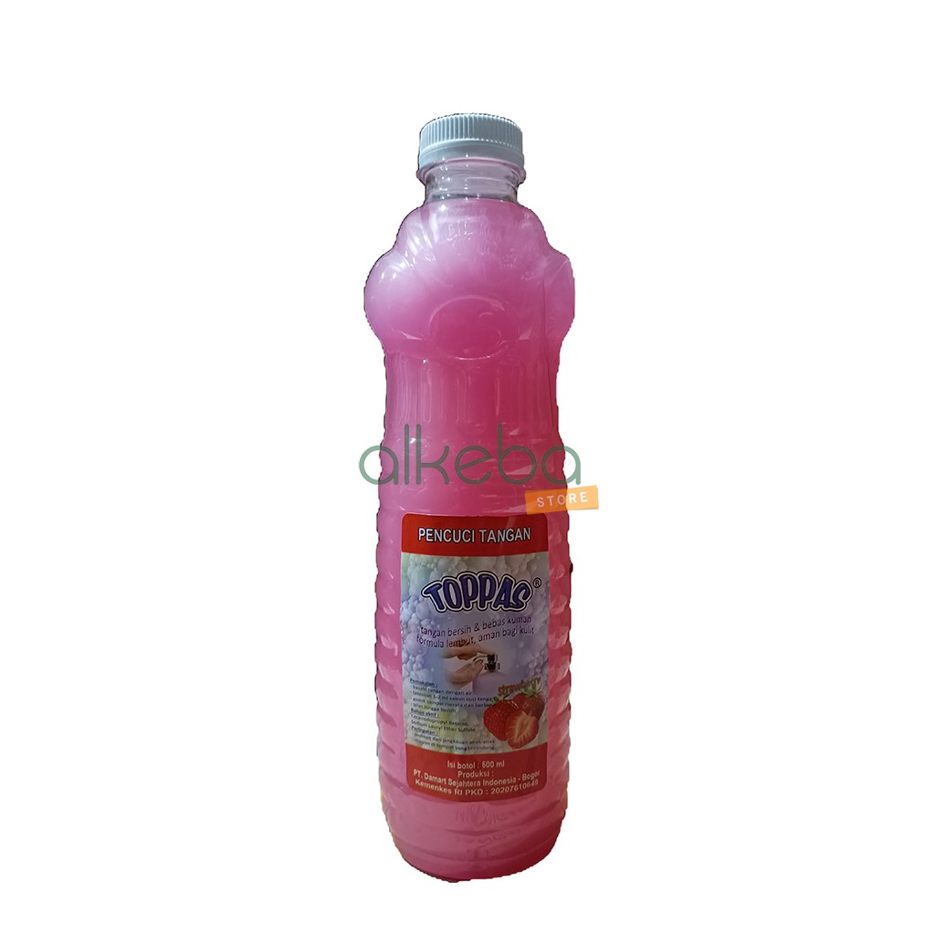 Toppas Handsoap strawberry 500 ml / sabun cuci tangan hand soap kemasan botol