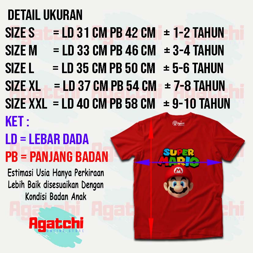 Kaos Atasan Anak Laki Laki Kids T Shirt Super Mario