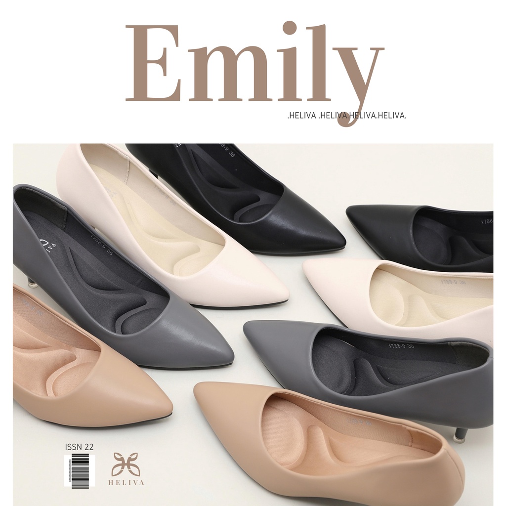 HELIVA EMILY High Heels 6cm Sepatu Stiletto Hak Bahan Kulit 1788-9 Original Brand