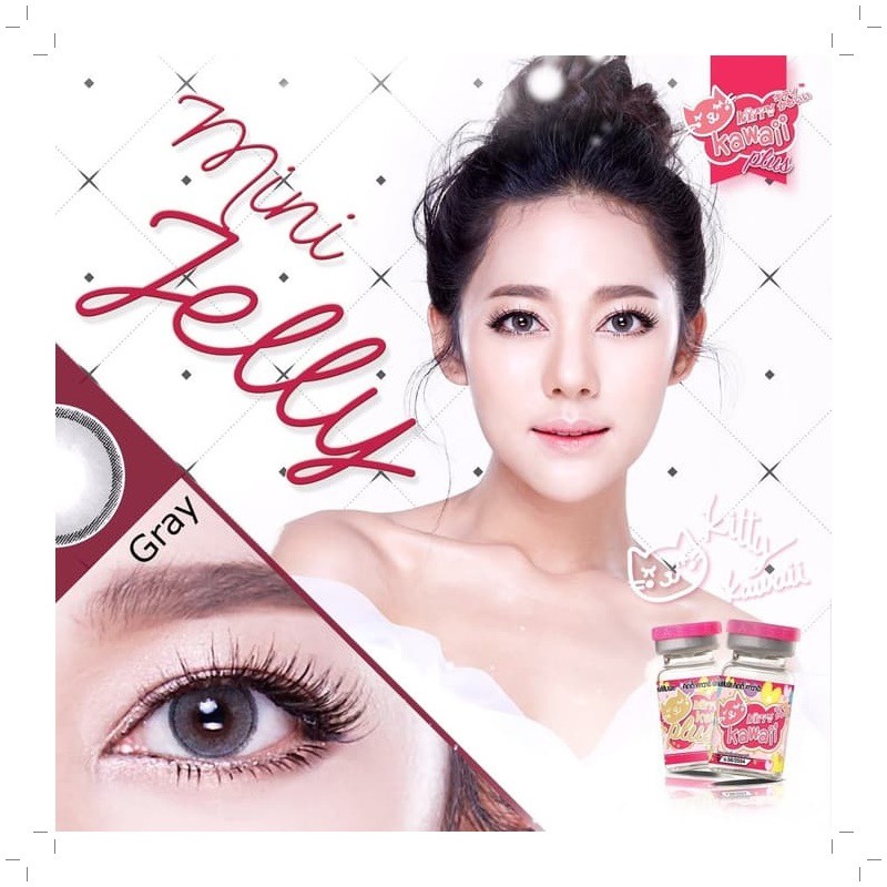 ORIGINAL SOFTLENS KITTY KAWAII MINI JELLY GREY SOFLENS SOFTLENSES