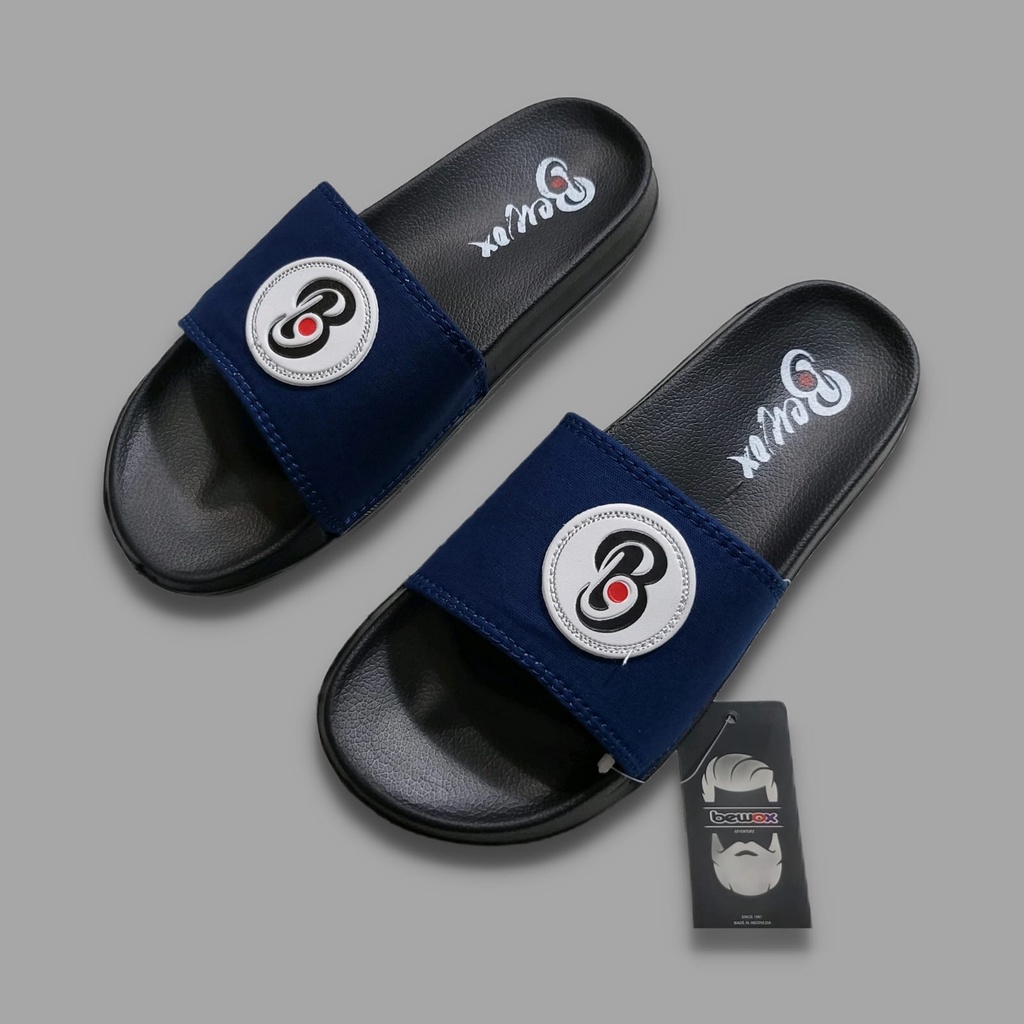 Sandal Selop Distro Pria bewox original brand Logo embosan Slip-on Pria Wanita / Sendal Slide Terbaru Sendal Slop Cowok Laki-Laki Dewasa