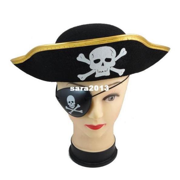 Topi Kapten Bajak Laut + Penutup Mata /Pirate Hat