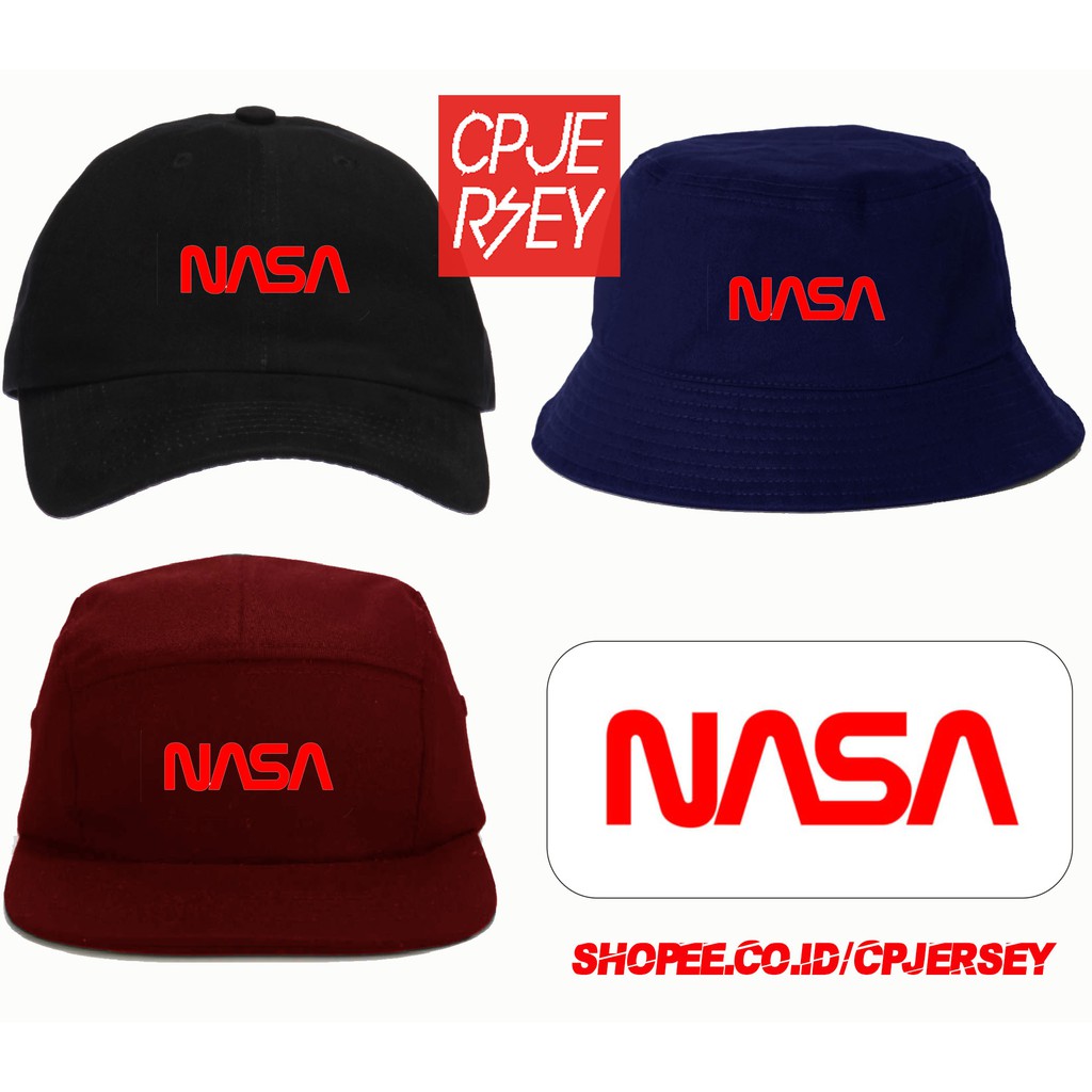 Topi Baseball Nasa Us Space Bordir Snapback 5 Panel Baseball Cap Bucket Hat Five Panels