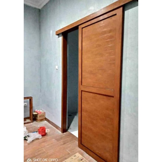 pintu sleding almunium serat kayu